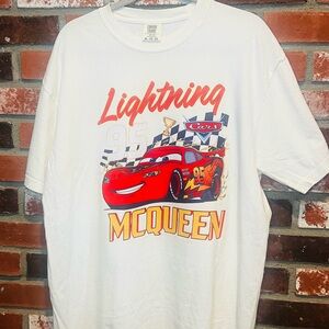 Lightning McQueen Ivory Graphic Tee - Red Yellow Design